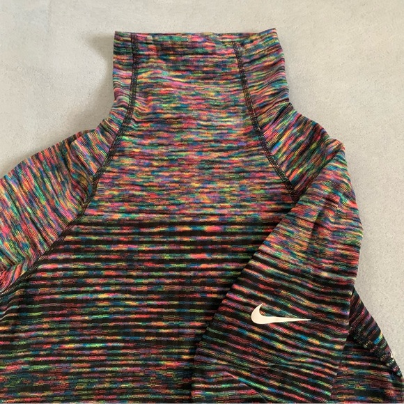 Nike Pro Hyperwarm Long Sleeve Turtleneck Training Workout Rainbow - Picture 4 of 10